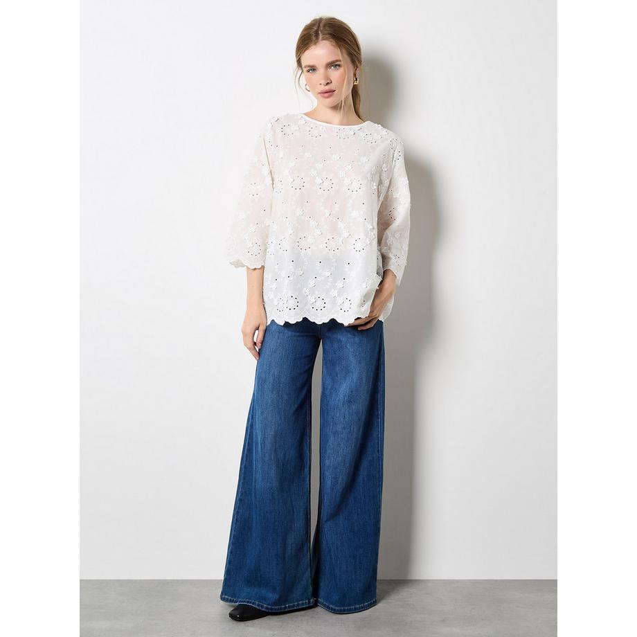 Blumenmuster-Blusenärmel-Oberteil