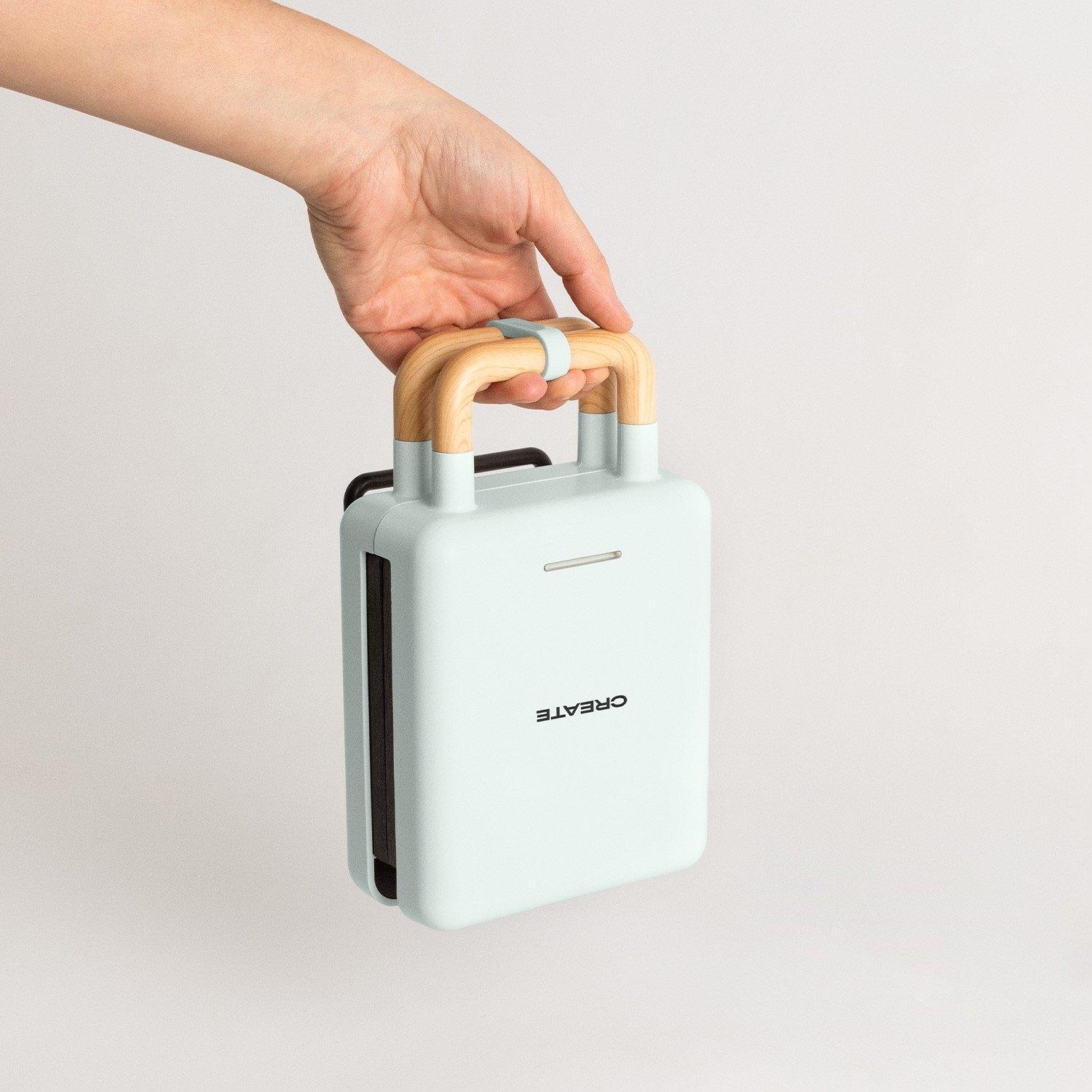 CREATE STONE 2 IN 1 COMPACT - Sandwich- und Waffeleisen mit austauschbaren Tellern pastelblau  