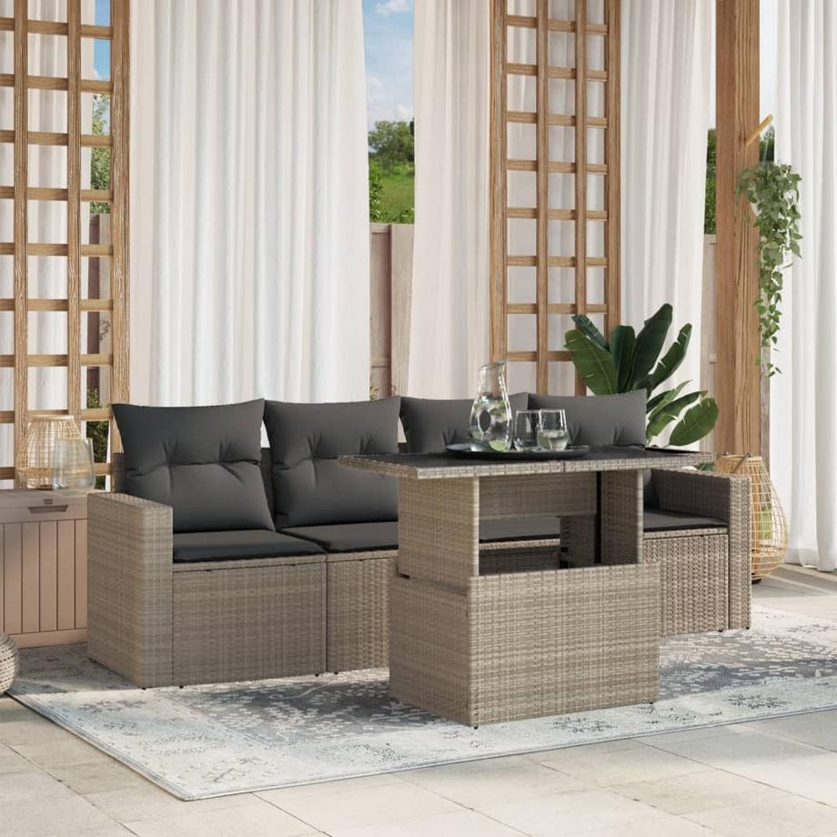 VidaXL set divano da giardino Polirattan  