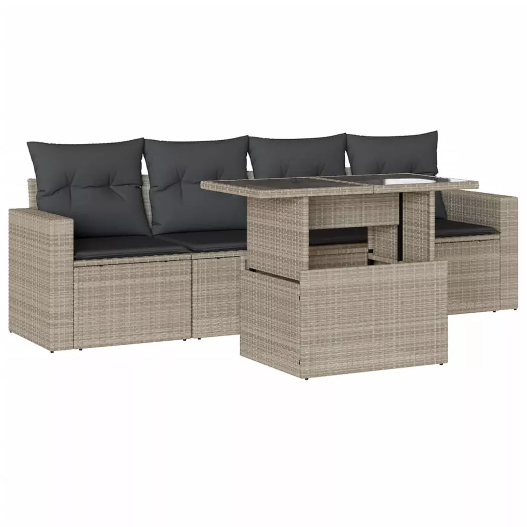 VidaXL - Garten sofagarnitur poly-rattan, One Size, Grau