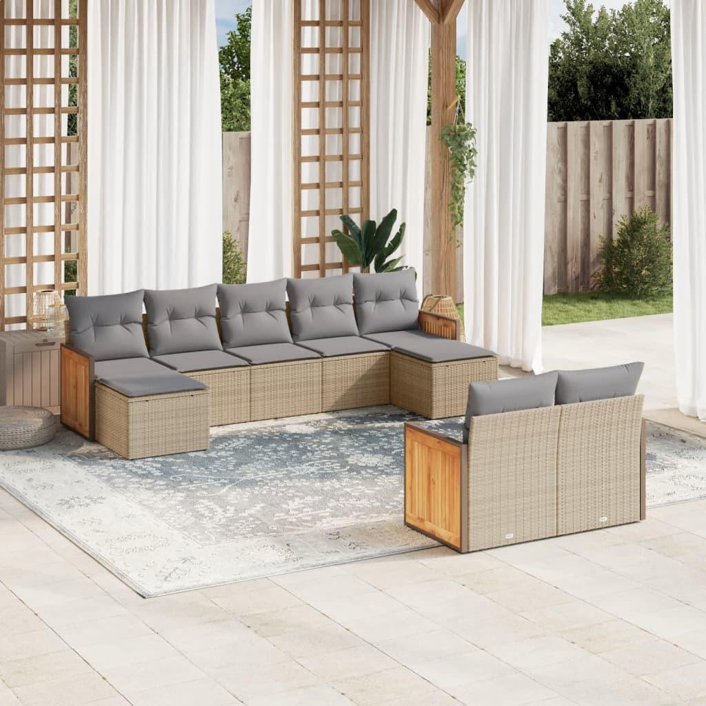 VidaXL set divano da giardino Polirattan  