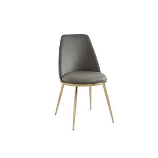 PASCAL MORABITO Lot de 6 chaises en velours et métal doré - Gris - NEBINA de Pascal MORABITO  