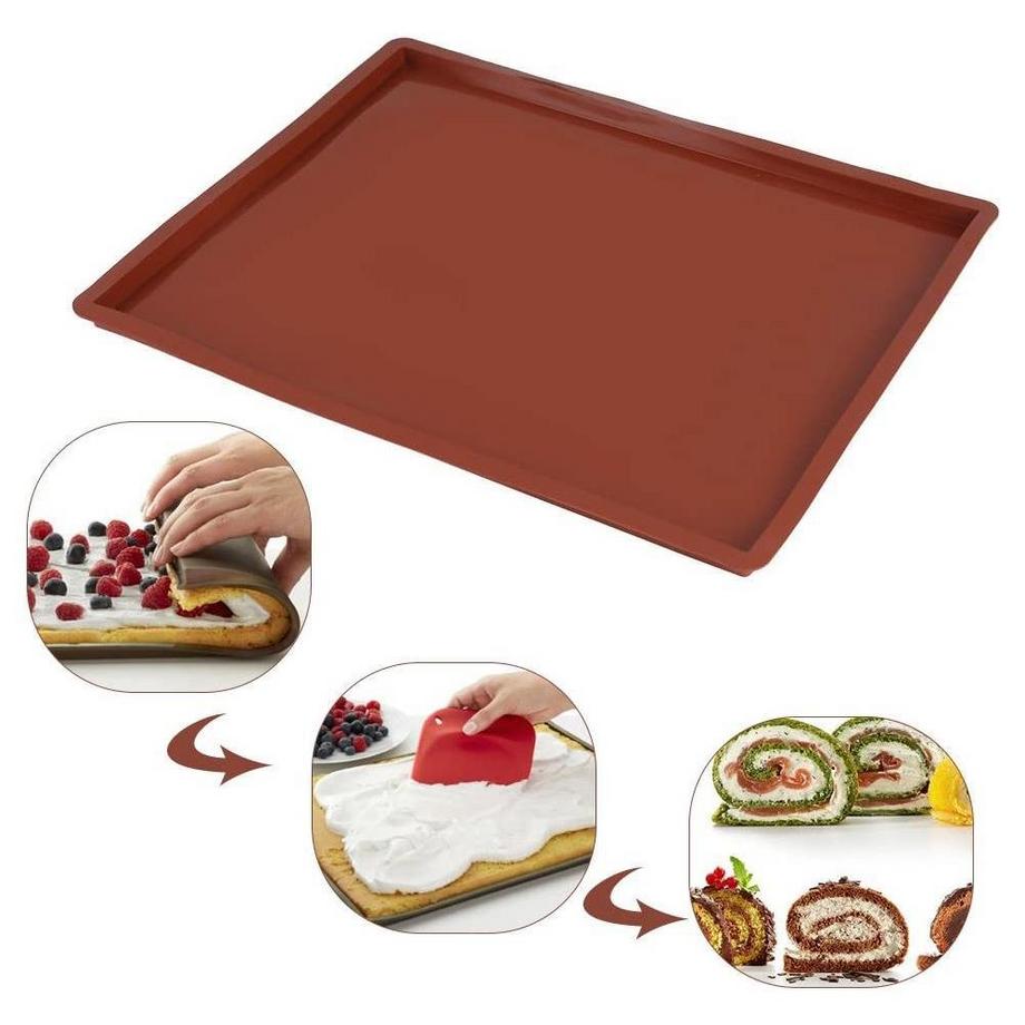 Northio  Tappetino da forno in Silicone - 30 x 25 cm - Marrone 
