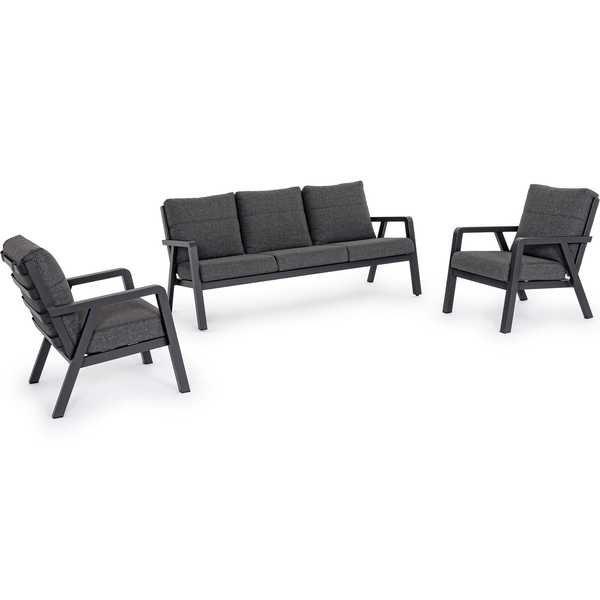 mutoni Salotto da giardino Truman antracite (set di 3)  