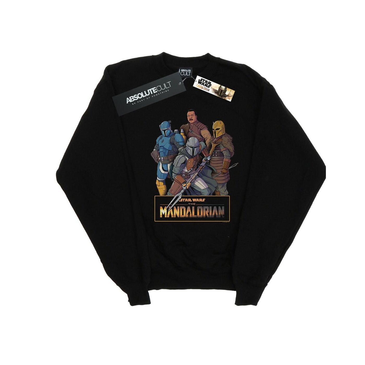 Image of The Mandalorian Character Collage Sweatshirt Herren Schwarz S