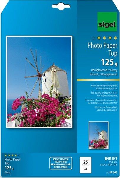 Sigel SIGEL InkJet Fotopapier A4 IP663 125g,glossy, weiss 25 Blatt  