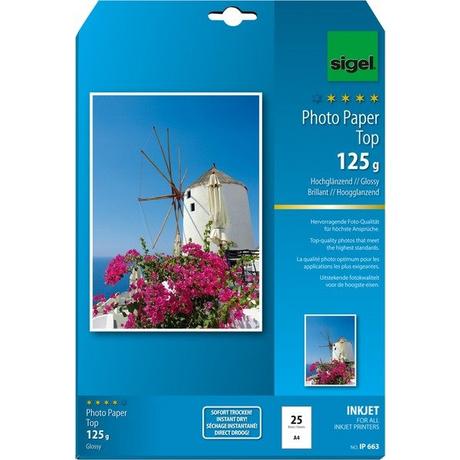 Sigel SIGEL InkJet Fotopapier A4 IP663 125g,glossy, weiss 25 Blatt  