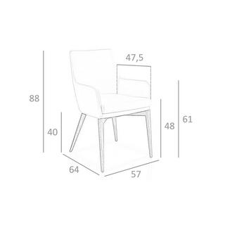 ANGEL CERDA Chaise en simili cuir et bois noyer  