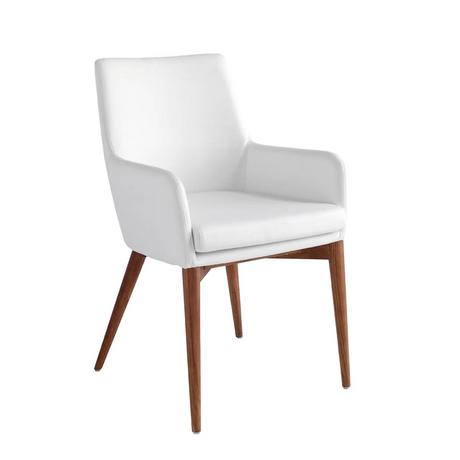 ANGEL CERDA Chaise en simili cuir et bois noyer  