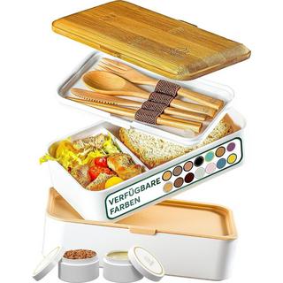 Umami Bento Box Original L White & Bamboo  