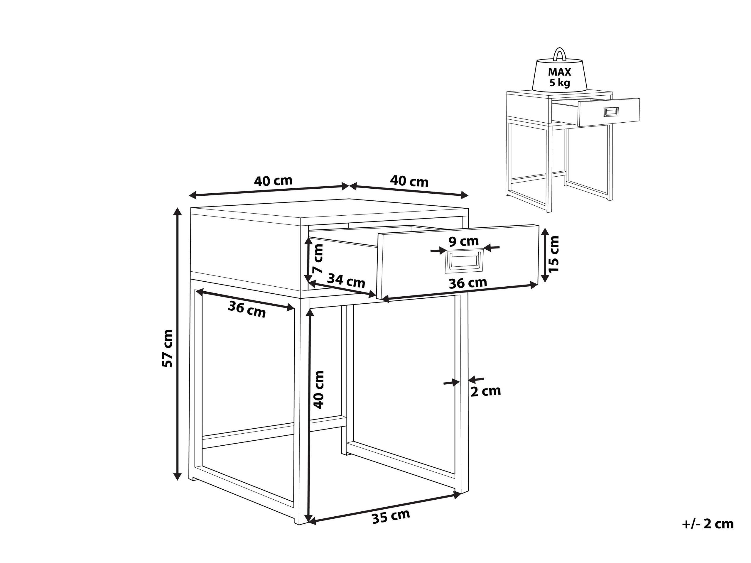 Beliani Table d'appoint en MDF Moderne LARGO  