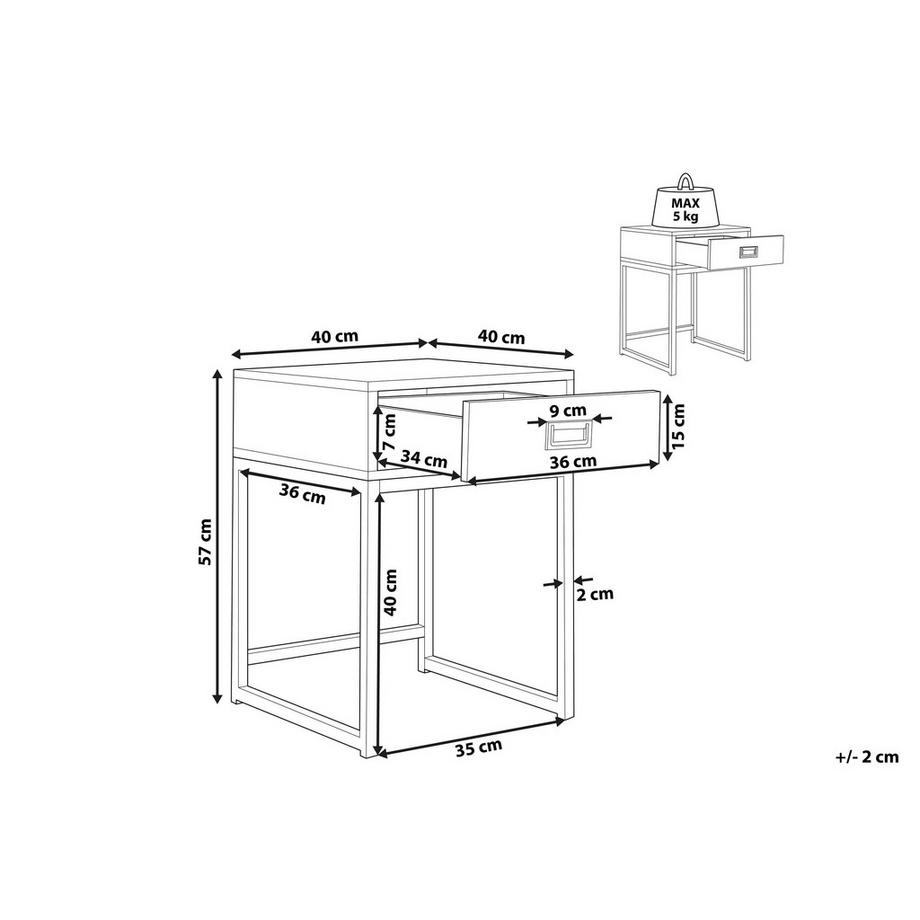 Beliani Table d'appoint en MDF Moderne LARGO  
