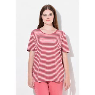 Ulla Popken Ringel Rundhals Halbarm Pyjamashirt  