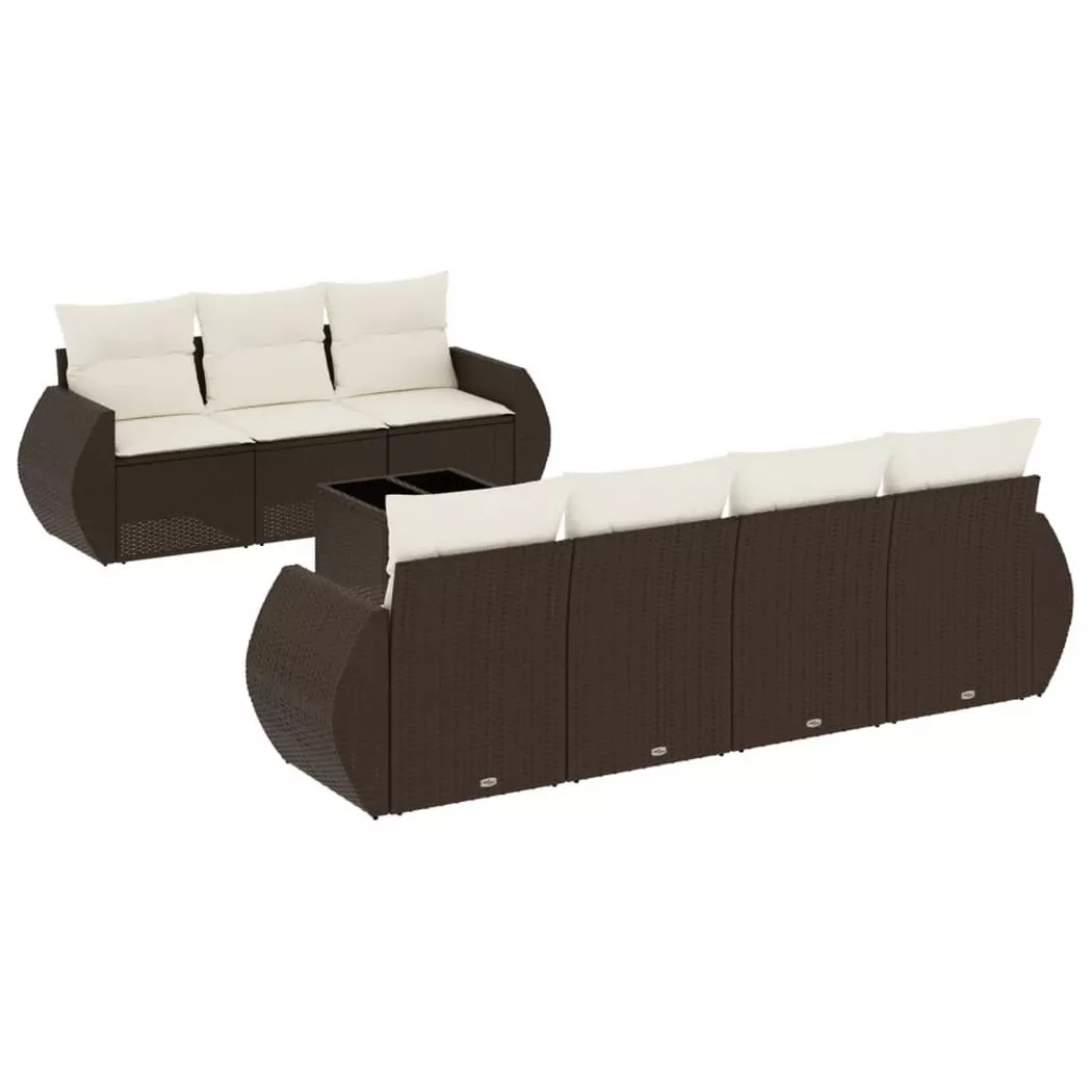 VidaXL - Garten sofagarnitur poly-rattan, One Size, Braun