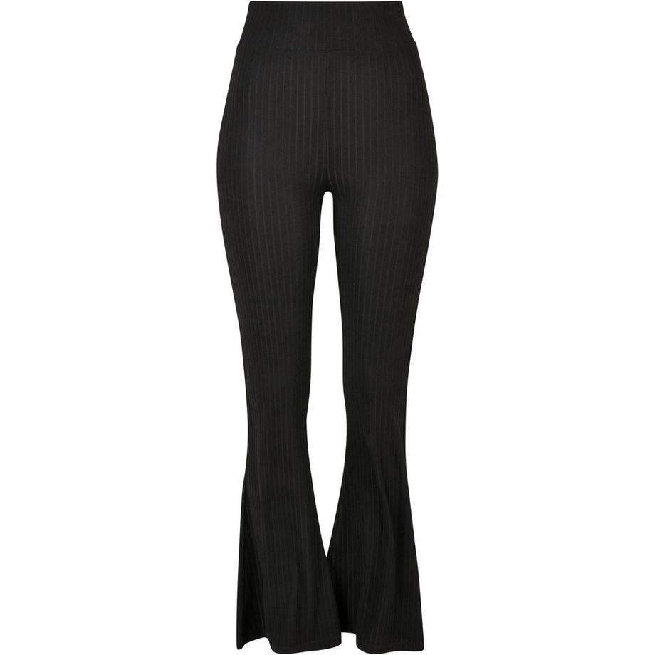 Ausgestellte gerippte Leggings mit hoher Taille,