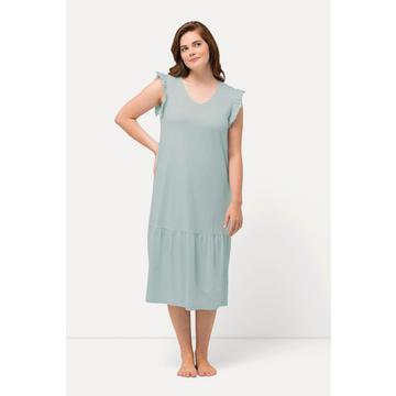 Chemise de nuit, décolleté en V, manches papillon, coton bio