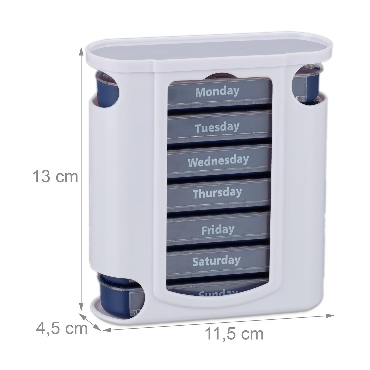 B2X Pillendose 7 Tage 4 Fächer Englisch  