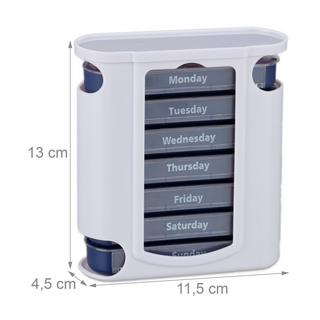 B2X Pillendose 7 Tage 4 Fächer Englisch  