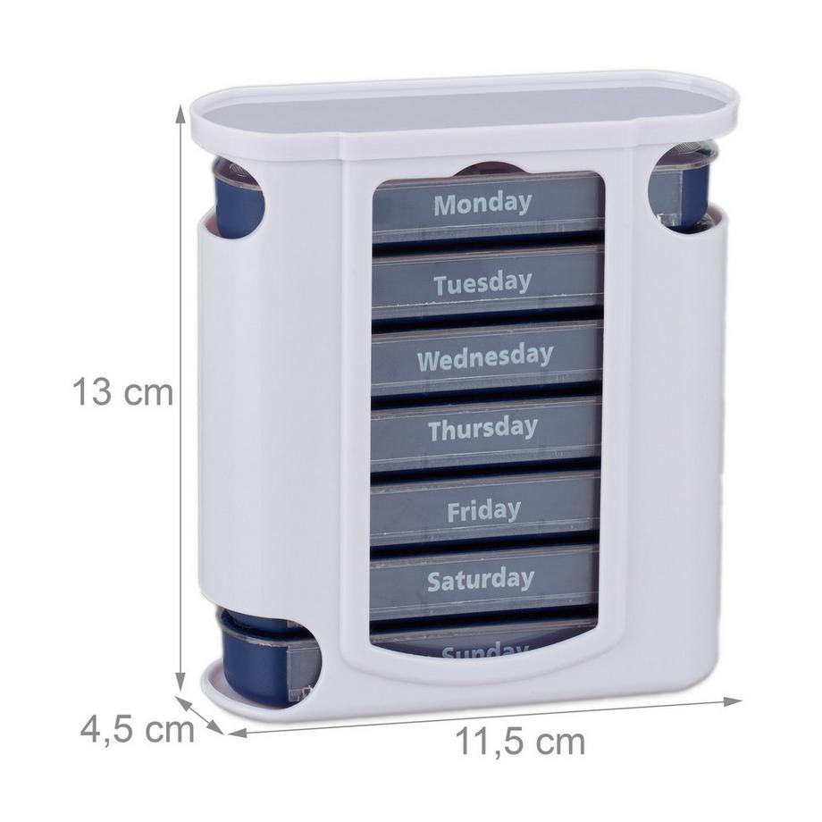 B2X Pillendose 7 Tage 4 Fächer Englisch  