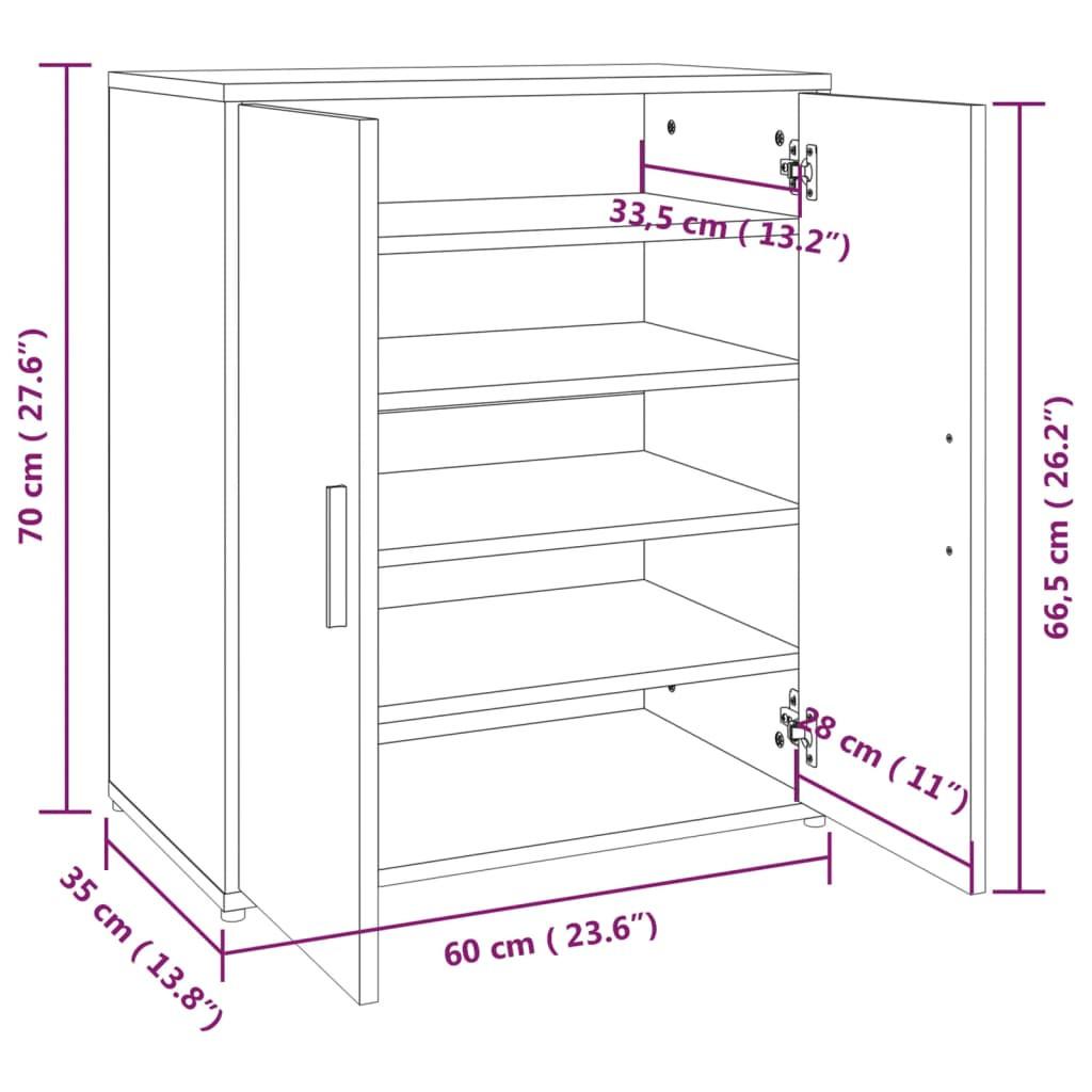 VidaXL Armoire à chaussures bois d'ingénierie  