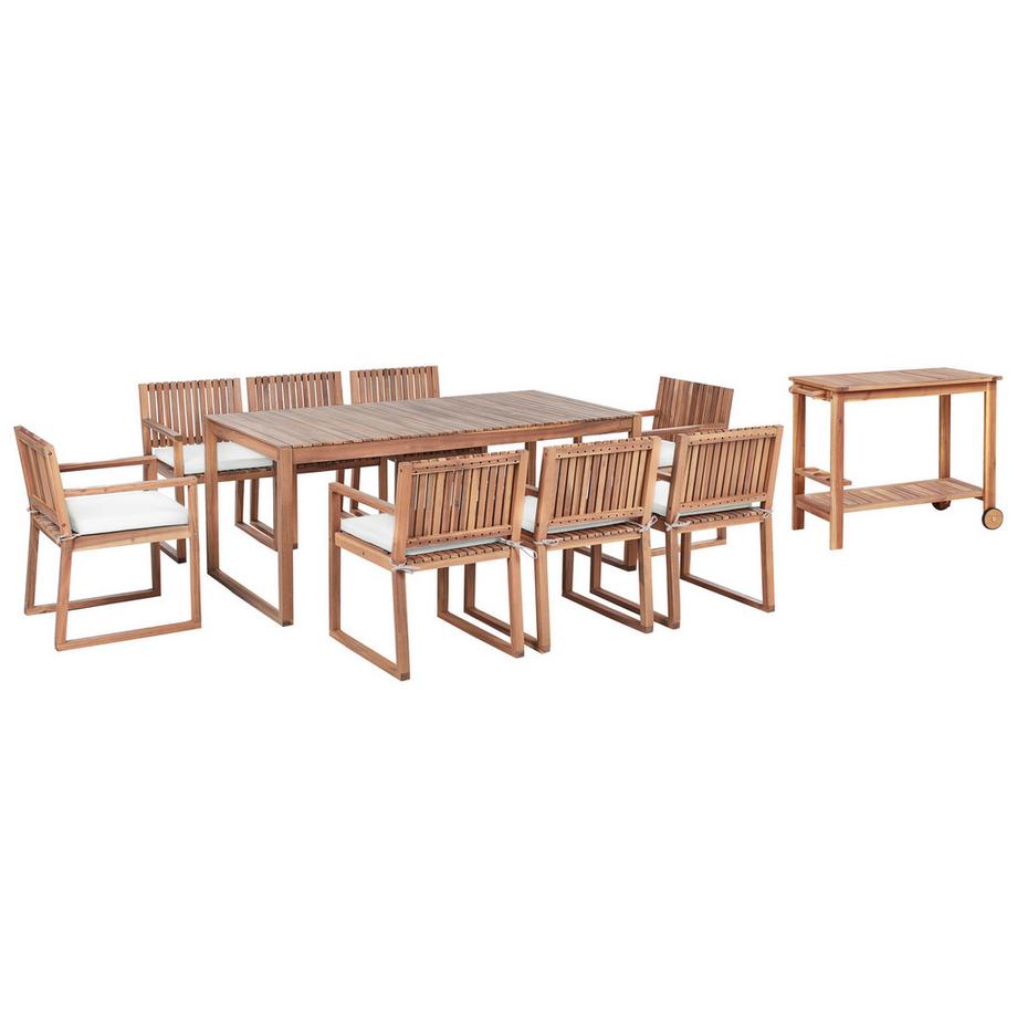 Beliani Lot de 8 coussins pour chaises de jardin en Polyester  SASSARI PREMIUM  