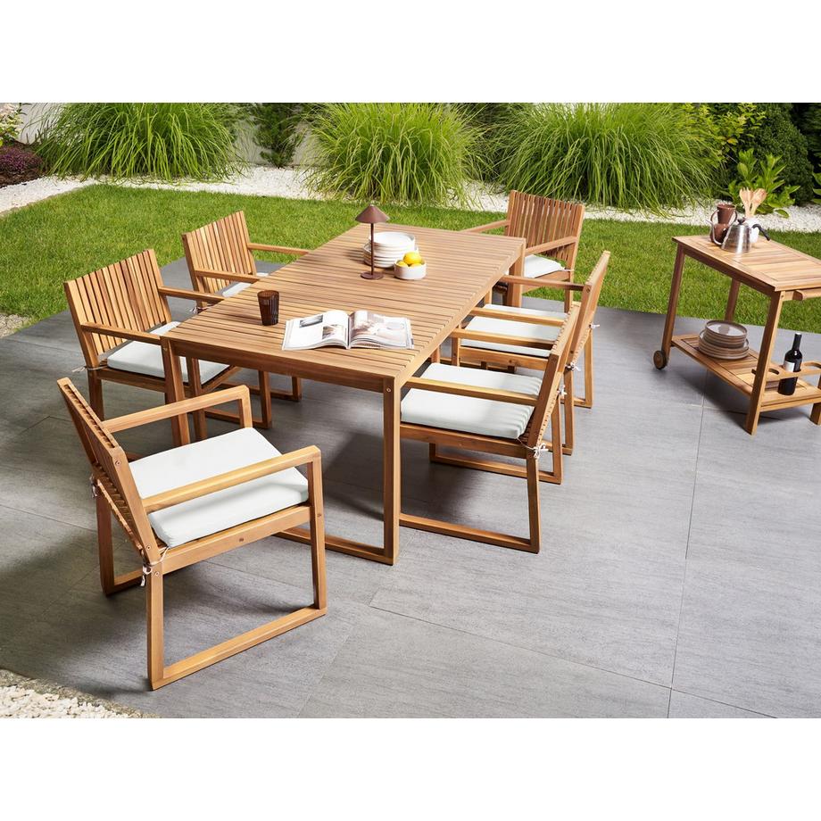 Beliani Lot de 8 coussins pour chaises de jardin en Polyester  SASSARI PREMIUM  