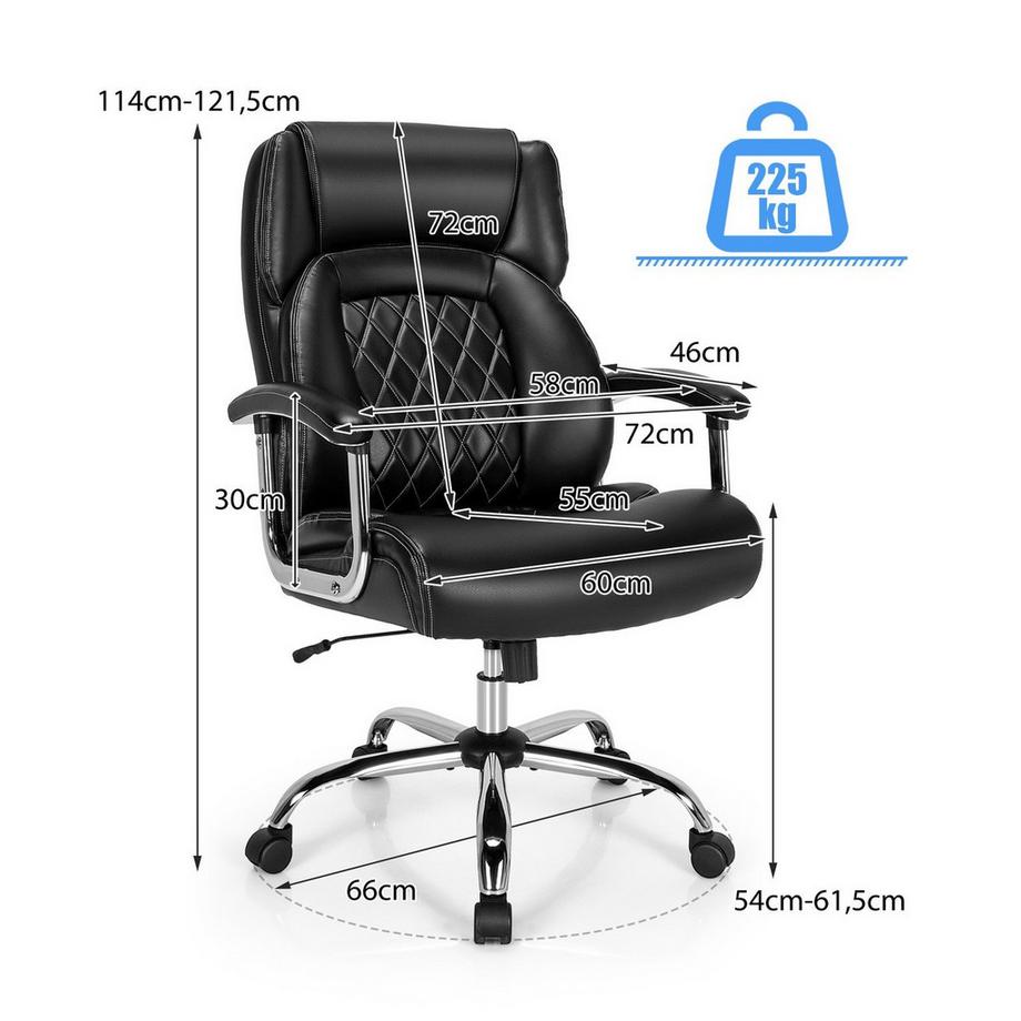 Northix Chaise de bureau ergonomique, capacité de charge de 225 kg  