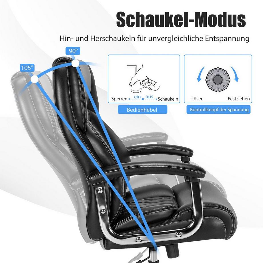 Northix Chaise de bureau ergonomique, capacité de charge de 225 kg  