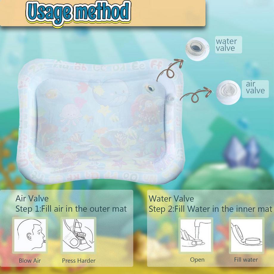 Activity-board Wassermatte Babyspielzeug, Aufblasbare Wassermatte für Babys, Sensory tummy time mat  