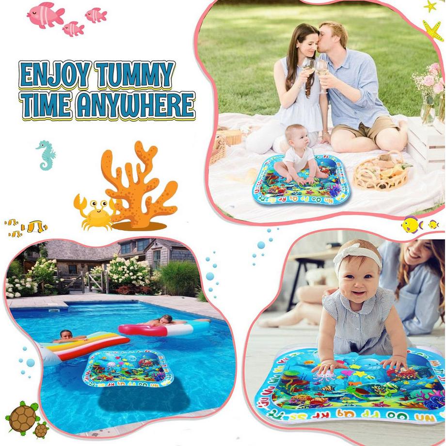 Activity-board Wassermatte Babyspielzeug, Aufblasbare Wassermatte für Babys, Sensory tummy time mat  