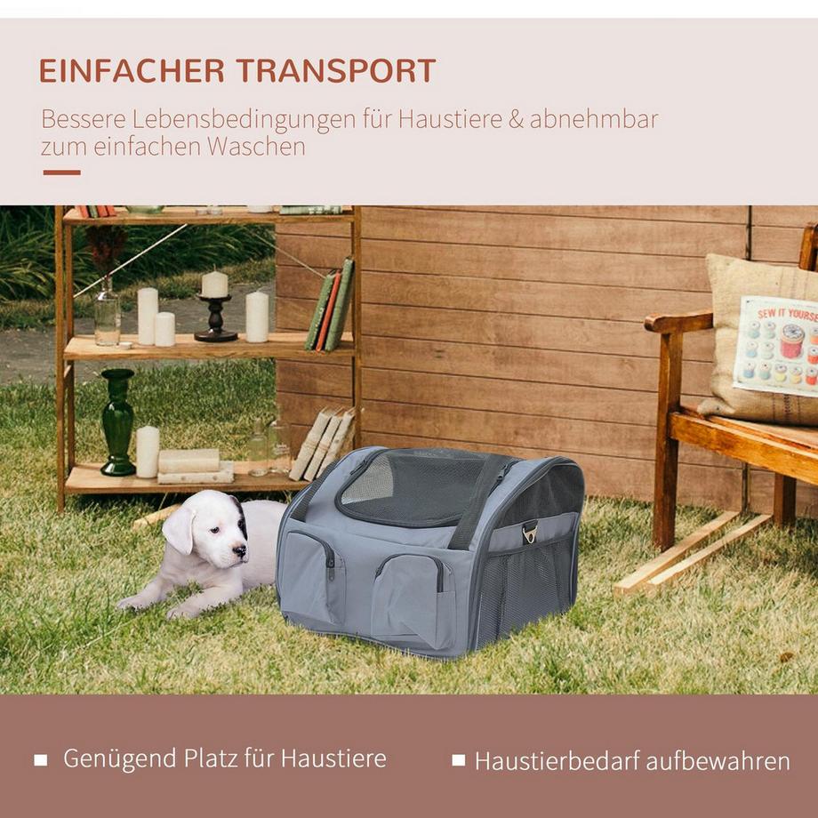 Northio  Caisse Pour Chien Boîte De Transport Pour Voiture Sac De Transport Oxford Gris 41X34X30Cm 