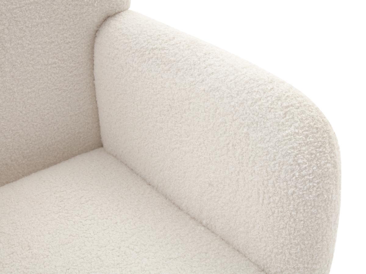 Vente-unique Fauteuil en tissu bouclette blanc SILETO  