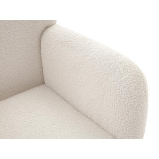 Vente-unique Fauteuil en tissu bouclette blanc SILETO  