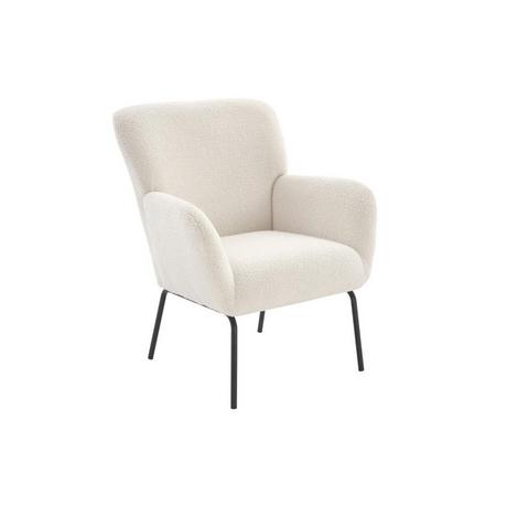 Vente-unique Fauteuil en tissu bouclette blanc SILETO  