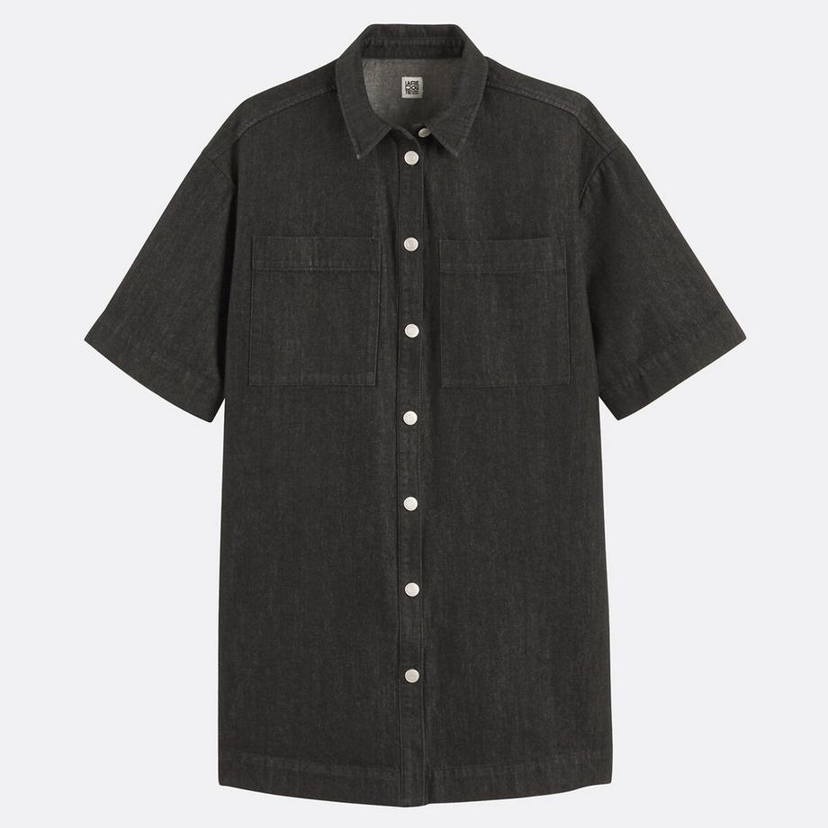 La Redoute Collections Abito Camicia Corto Maniche Corte in Denim  