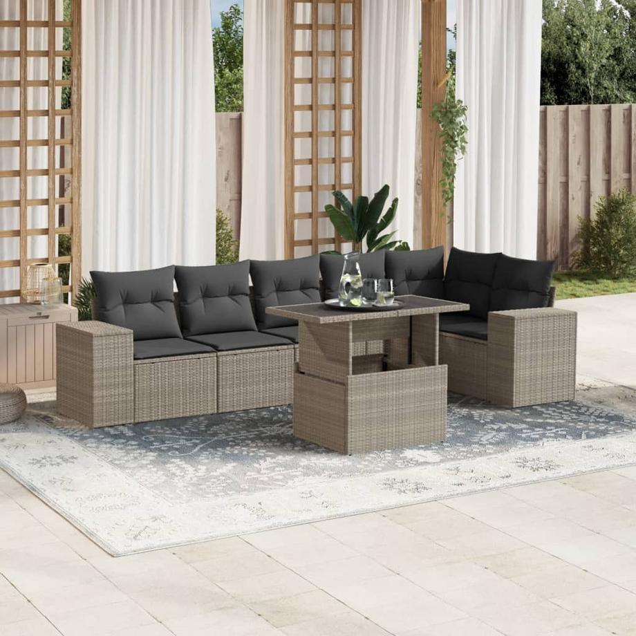 VidaXL set divano da giardino Polirattan  