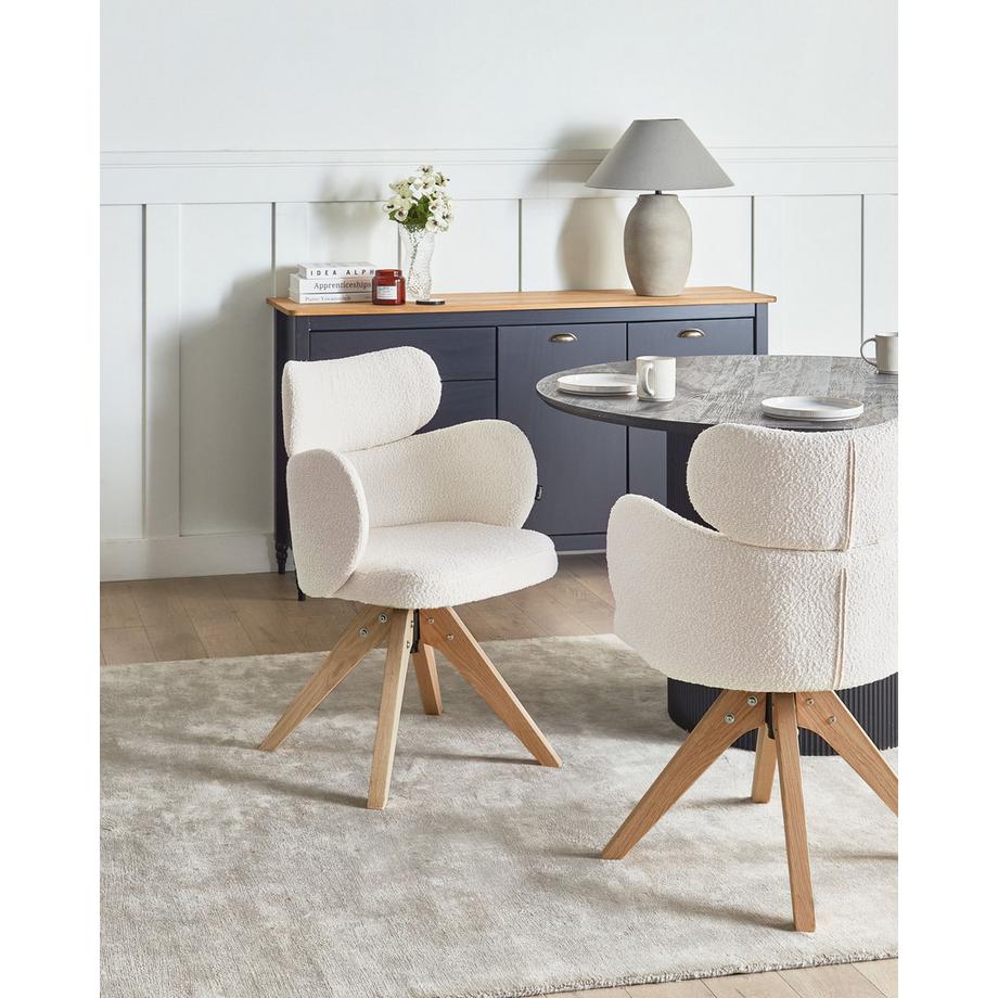 Beliani Chaise de salle à manger en Bouclé Minimaliste MARCY  