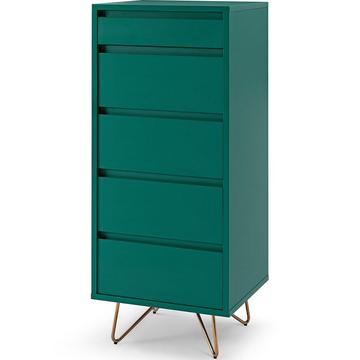 Commode haute 4 tiroirs vert 110