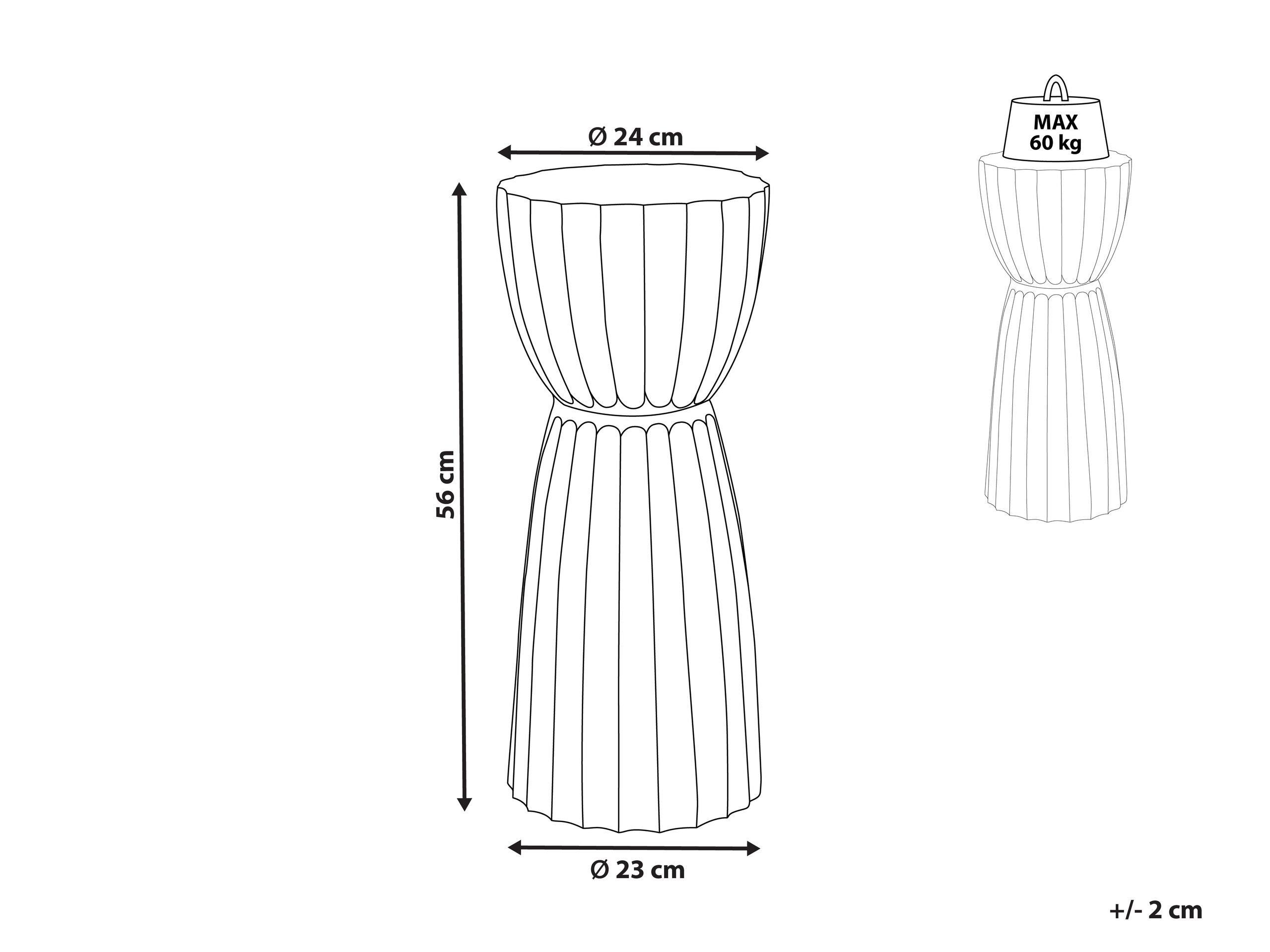 Beliani Table d'appoint en Aluminium Rétro OUYEN  