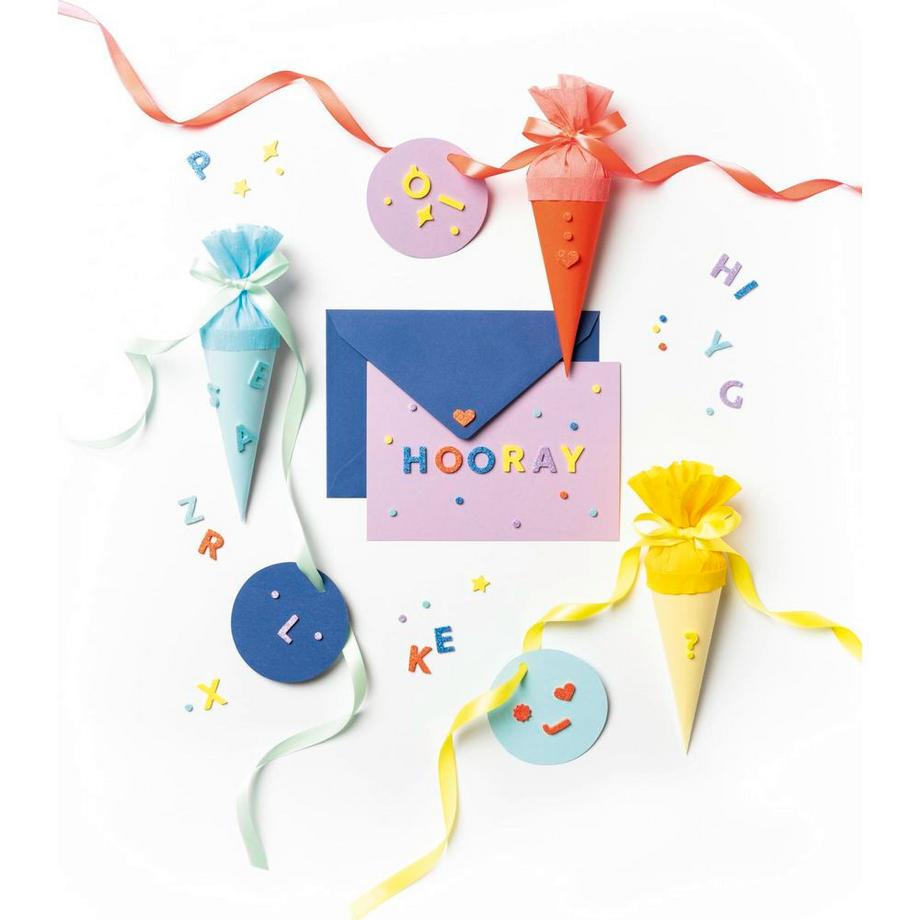 Folia Moosgummi Sticker Glitter Letters 128 Stück  