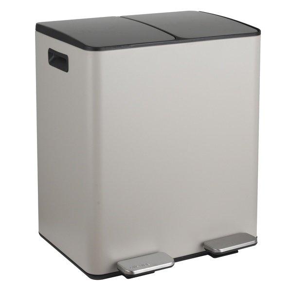 Image of selektive sortierung küche mülleimer Stahl ALIYA 40L (2x20L) Matt Taupe selektive sortierung küche mülleimer Stahl ALIYA 40L (2x20L) Matt Taupe