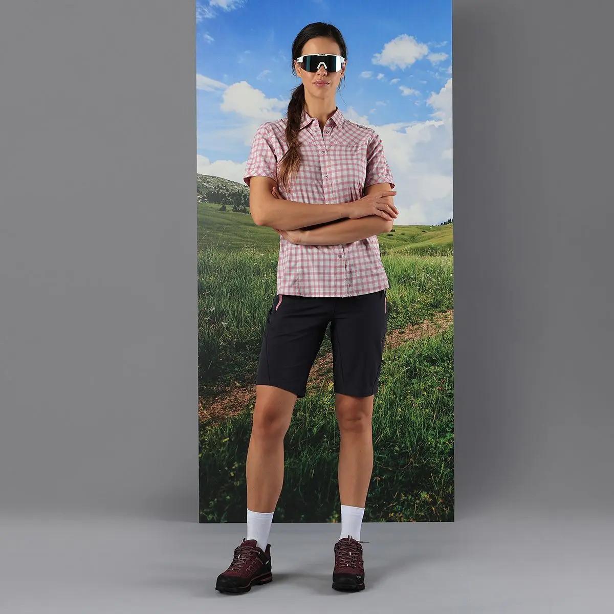 CMP Chemise Femme Manches Courtes Carreaux  