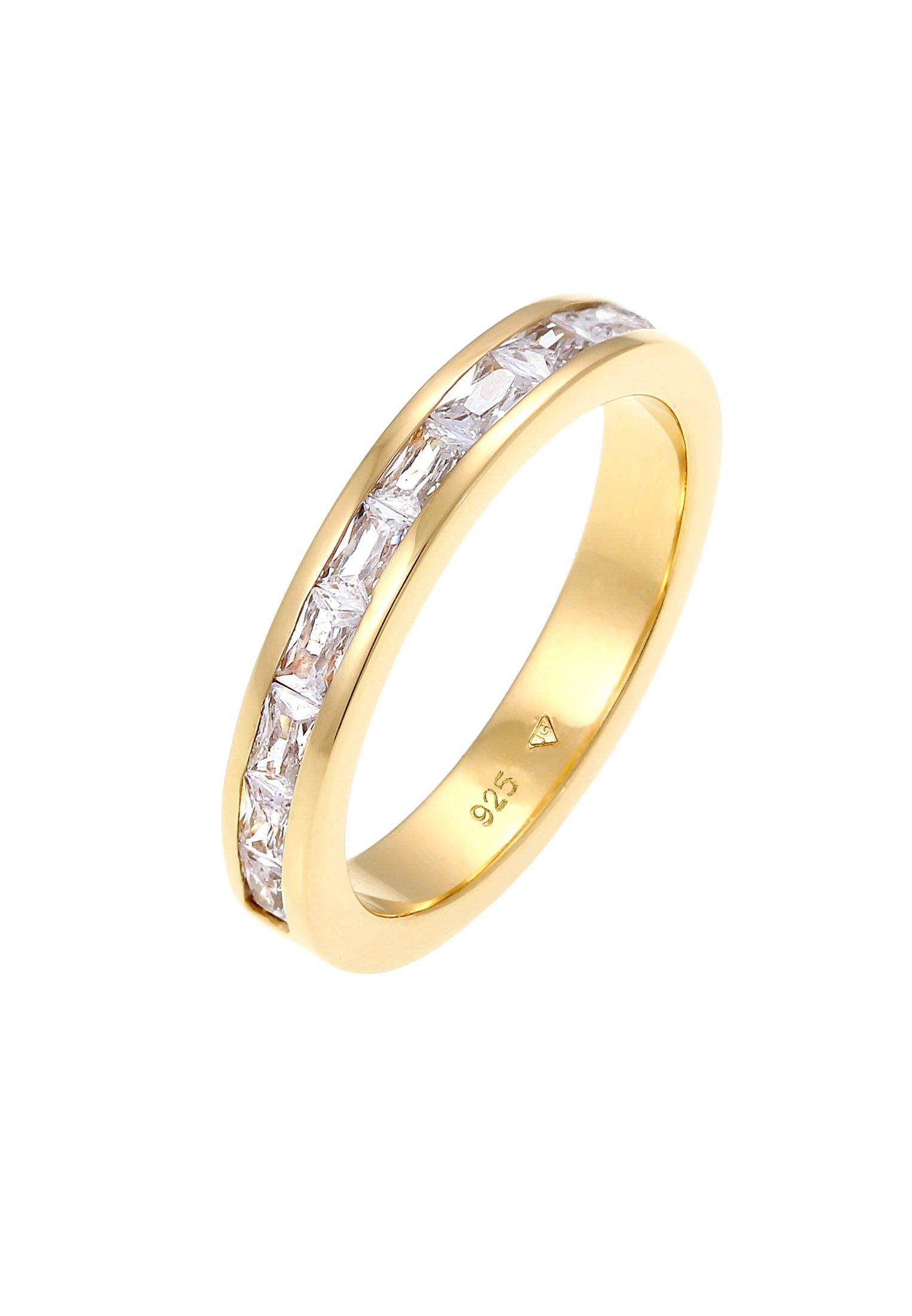 Image of Ring Bandring Baguette Zirkonia Kristalle Damen Gold 52mm