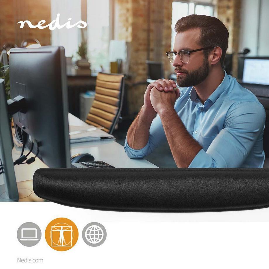Nedis  Handgelenkstütze Tastatur | Lycra / PU | Ja 
