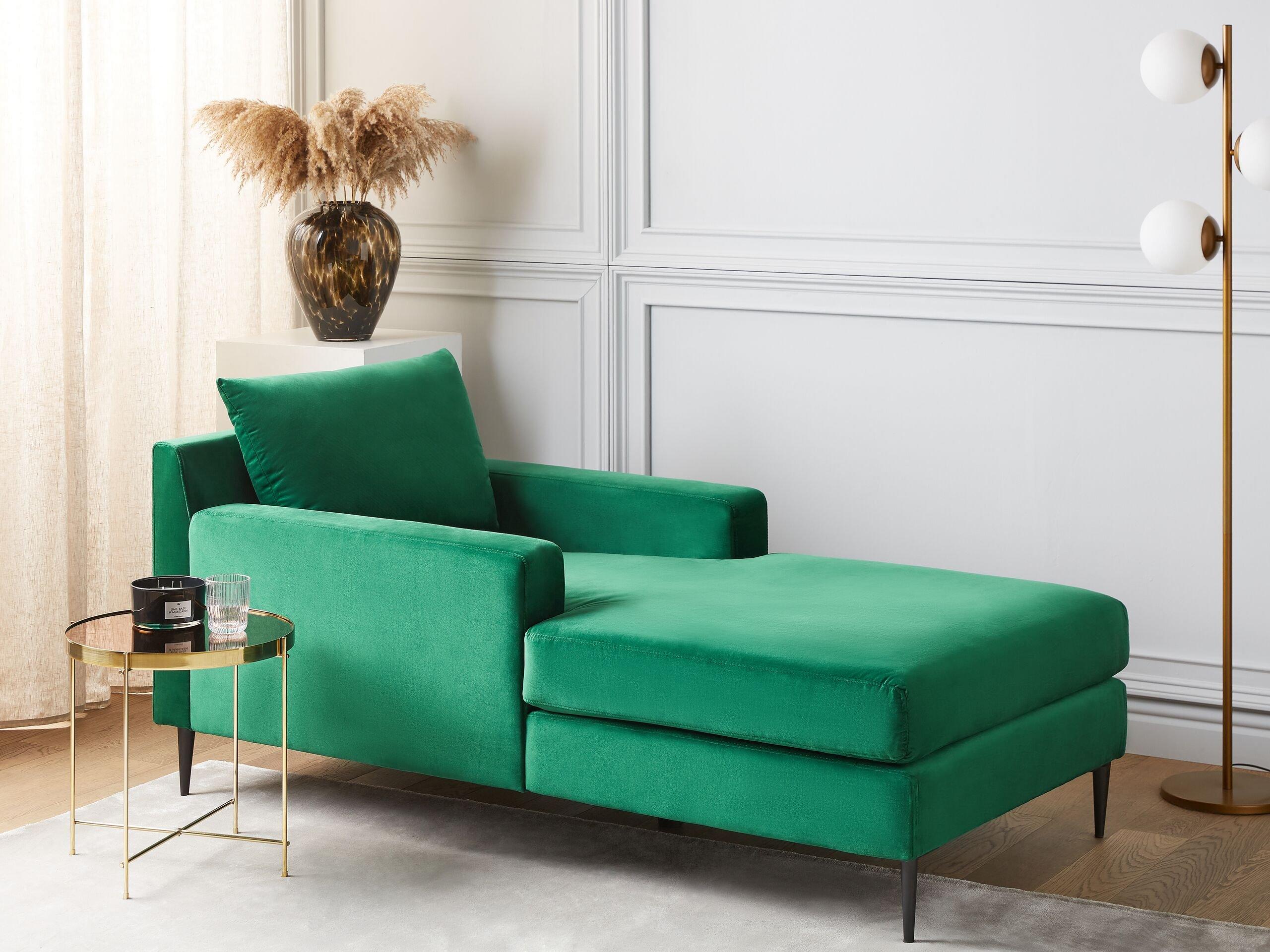 Beliani Chaiselongue aus Samtstoff Modern GUERET  