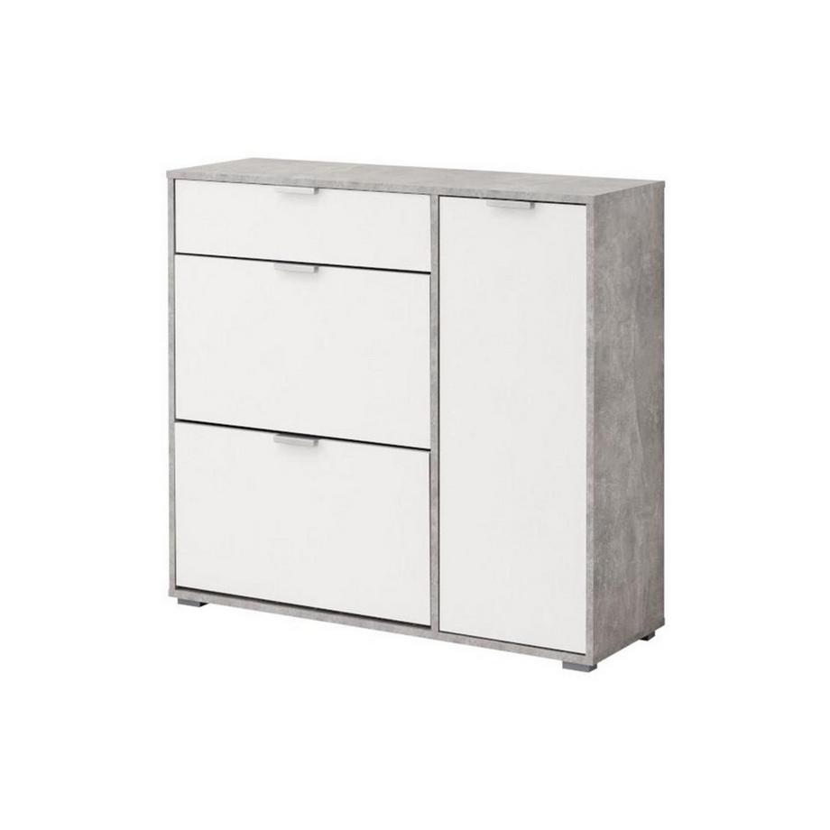 Vente-unique Meuble à  chaussures ARIETTA 2 compartiments tiroir béton  