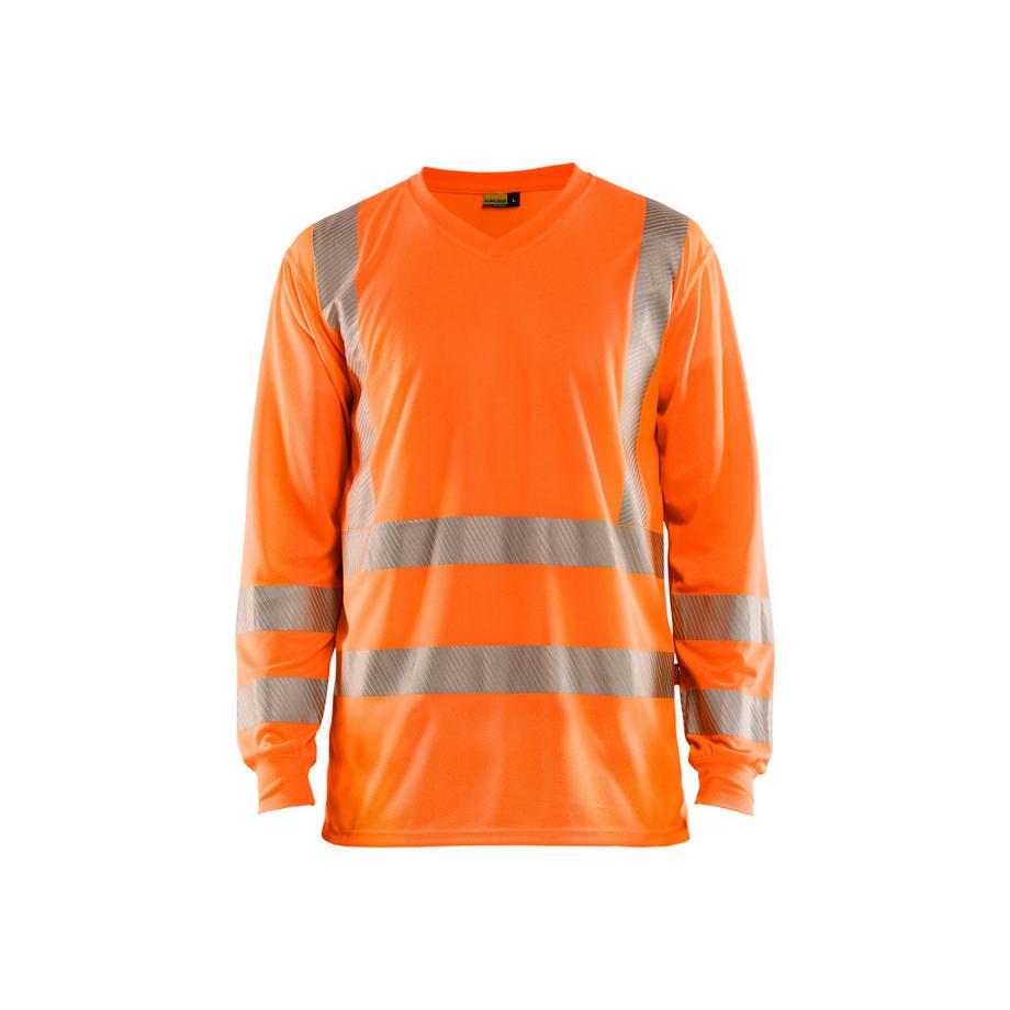 t-shirt angarm und v-ausschnitt mit hoher sichtbarkeit und uv-schutz bakader