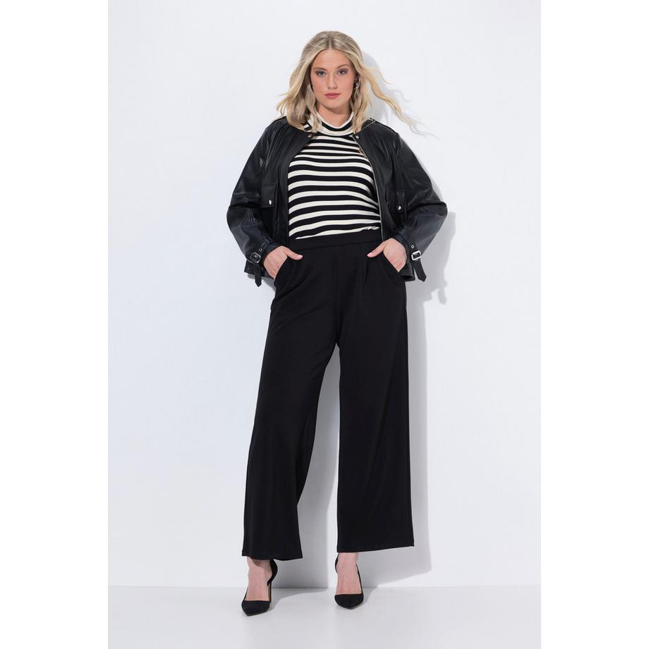 Ulla Popken Hose Mary Weites Gerades Bein Elastikbund  