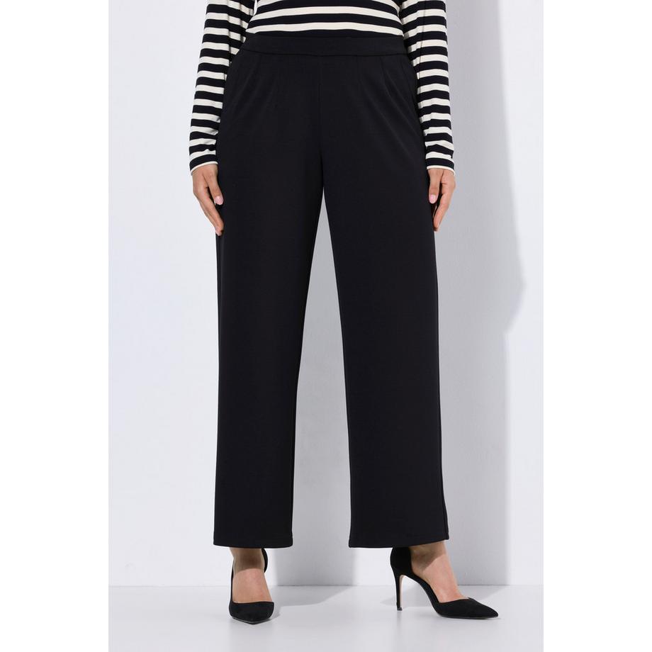 Ulla Popken Hose Mary Weites Gerades Bein Elastikbund  