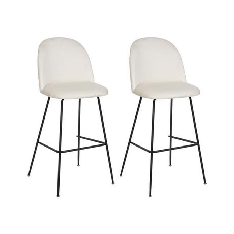 Beliani Lot de 2 chaises de bar en Velours Moderne ARCOLA  